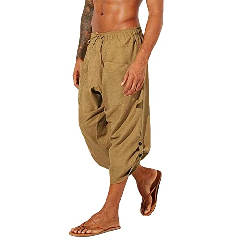 Briskorry Kurze Hosen Herren Leinenhose 3/4 Shorts, Baumwolle Leinen-Shorts Lässige Männer Freizeithose Strandhose Sommer Herrenshorts Training Joggingshorts mit Tunnelzug Briskorry Kurze Hosen Herren Leinenhose 3/4 Shorts, Baumwolle Leinen-Shorts Lässige Männer Freizeithose Strandhose Sommer Herrenshorts Training Joggingshorts mit Tunnelzug von Briskorry
