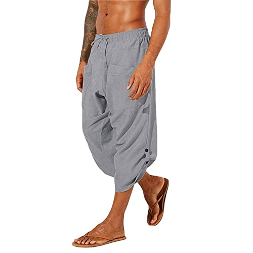 Briskorry Kurze Hosen Herren Leinenhose 3/4 Shorts, Baumwolle Leinen-Shorts Lässige Männer Freizeithose Strandhose Sommer Herrenshorts Training Joggingshorts mit Tunnelzug Briskorry Kurze Hosen Herren Leinenhose 3/4 Shorts, Baumwolle Leinen-Shorts Lässige Männer Freizeithose Strandhose Sommer Herrenshorts Training Joggingshorts mit Tunnelzug von Briskorry