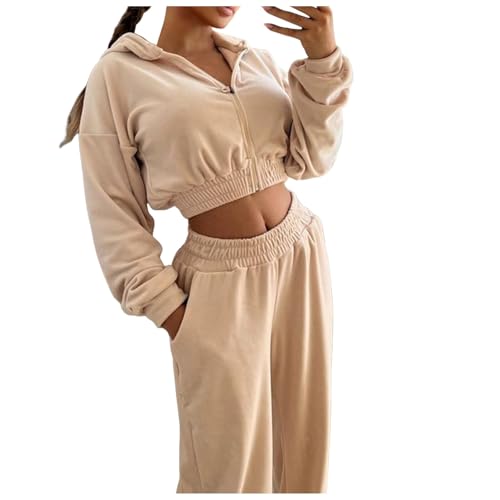 Briskorry Lounge-Sets Damen Retro Sweatshirt Vintage Tracksuit Outfit Mode Anzug Loose Fit Loungewear Für Fahrrad Radfahren Wandern Y2k Trainingsanzüge von Briskorry