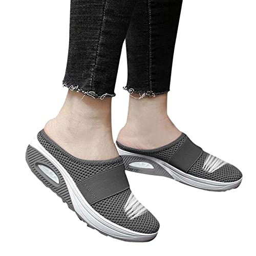 Briskorry OrthopäDische Sandalen Damen, gestrickte Wanderschuhe, OrthopäDische Hausschuhe Damen, Air Cushion Slip-On Orthopedic Diabetic Walking Shoes mit Fußgewölbe-Luftunterstützung Sommer Sandalen von Briskorry