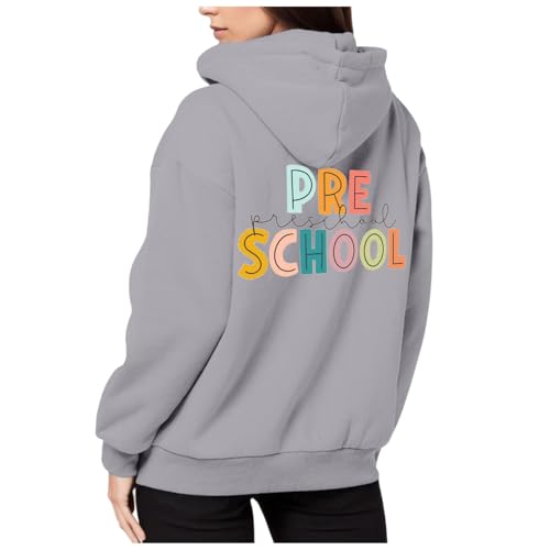 Briskorry Oversized Hoodie Jacke, Kapuzenpullover Damen Weiß, Hooded Kappe Langarm Kapuzenhoodie Locker Lounge Sweatshirt Bedruckter Modern Plüschjacke Fitness Komfort Sweater 2024 von Briskorry