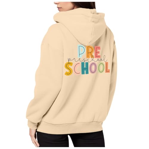 Briskorry Oversized Hoodie Jacke, Kapuzenpullover Damen Weiß, Hooded Kappe Langarm Kapuzenhoodie Locker Lounge Sweatshirt Bedruckter Modern Plüschjacke Fitness Komfort Sweater 2024 von Briskorry