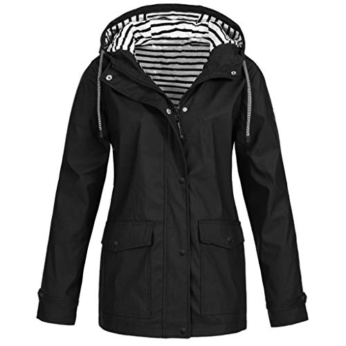 Briskorry Regenjacke Damen Gelb Wasserdicht Regenparka Lang Regenmantel mit Kapuze Leicht Wasserdicht Windbreaker Übergangsjacke Regenparka Winddichte Jacke zum Wandern Reisen Treking Fahrrad von Briskorry