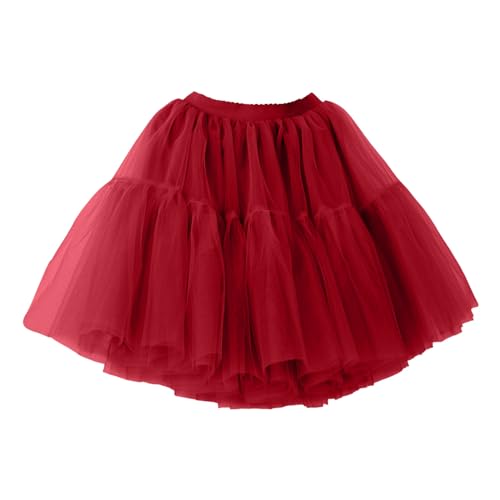 Briskorry Rosa Tütü Tutu Hohe Taille Petticoat Outfit Kurz Tanzkleid Klassisch 3 Lagig Minirock Tanzrock Elegant Tanzkleidung Petticoats Abendkleid von Briskorry