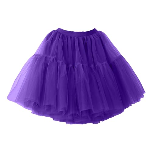 Briskorry Rosa Tütü Tutu Hohe Taille Petticoat Outfit Kurz Tanzkleid Klassisch 3 Lagig Minirock Tanzrock Elegant Tanzkleidung Petticoats Abendkleid von Briskorry