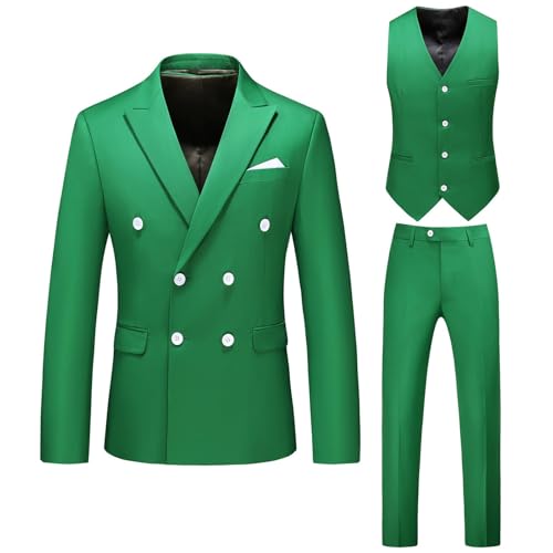 Briskorry Sommer 3 Stück Herren Langzarm Anzugjacke+ Tank Top + Hosen Casual Langzarm Strand-Set Longblazer Hosen Tracksuit Einfarbiger Anzug Im Pendlerstil von Briskorry