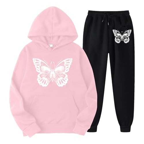 Briskorry Sportanzug Damen Set, Hoody und Laufhosen, Hoody Set Gedruckt Halloween Jogginganzug 2-Teilig Kapuze Tracksuit Set Freizeit Baggy Loungewear Mode Winter Sport Set Jogger von Briskorry