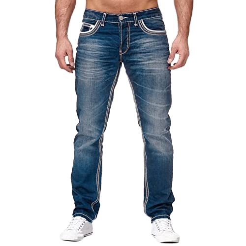 Briskorry Straight Jeans Herren Jeanshose mit Stretchanteil Einfarbig Gerade Hose Casual Stretchjeans Modernes Regular Fit Freizeithose Boyfriend-Jeans Straight-Leg-Jeans Briskorry Straight Jeans Herren Jeanshose mit Stretchanteil Einfarbig Gerade Hose Casual Stretchjeans Modernes Regular Fit Freizeithose Boyfriend-Jeans Straight-Leg-Jeans von Briskorry