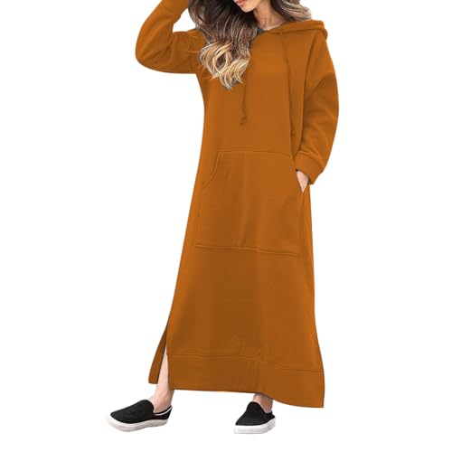 Briskorry Strickkleid Damen Autumn O-Ausschnitt Pullover Winterkleid Langarm Freizeitkleider Mit Drop Shoulder Eng Pulloverkleid Pullover Kleid Für Straßenfotografie, Strand, Party von Briskorry