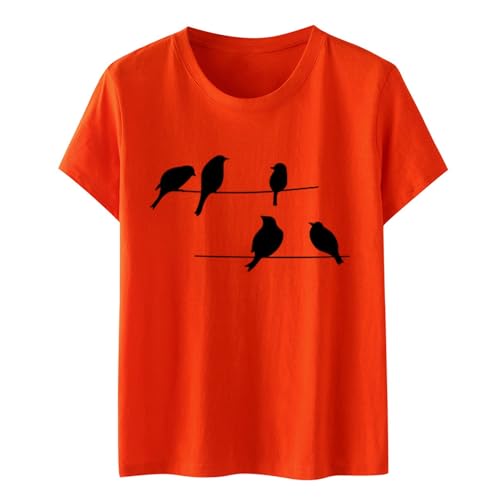 Briskorry T-Shirt Damen Weiß, Oberteile Damen Sommer Elegant, Tee Shirts Rundhal Kurzarm Sommershirt Klassischer Druck Tee Tops Lässiges Lose Bluse Atmungsaktiv Leicht Sporttops Versatile Beach von Briskorry