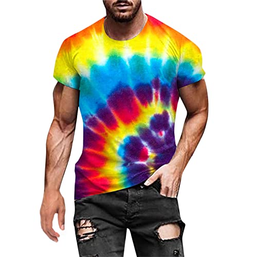 Briskorry T-Shirt Herre 3D Bunter Drucken Sommer Grafik Kurzarm Gym Beiläufige Männer Bodybuilder Trainingsshirt Top Herren Sport Shirt Training Tees Top Muscle Shirt Fashion Streetstyle von Briskorry