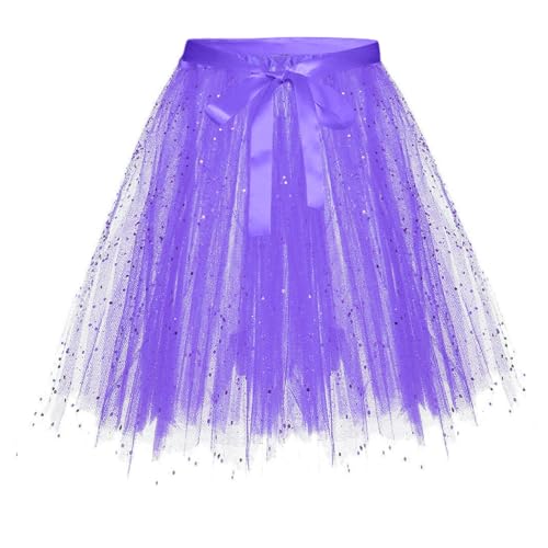 Briskorry Tütü Damen Rock Regenbogen Tüllrock Erwachsene Flauschige Ballet Klassisch 3 Lagig Tanzkleid Röcke Hohe Taille Tanzrock Tutu Party von Briskorry