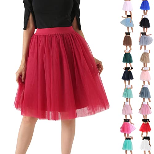 Briskorry Tutu Damen Ballet Paillette Reifrock Faschingskostüme Retro Tutu Elegant Tanzkleid Minirock Kurz Unterrock Tüll Weihnachten von Briskorry