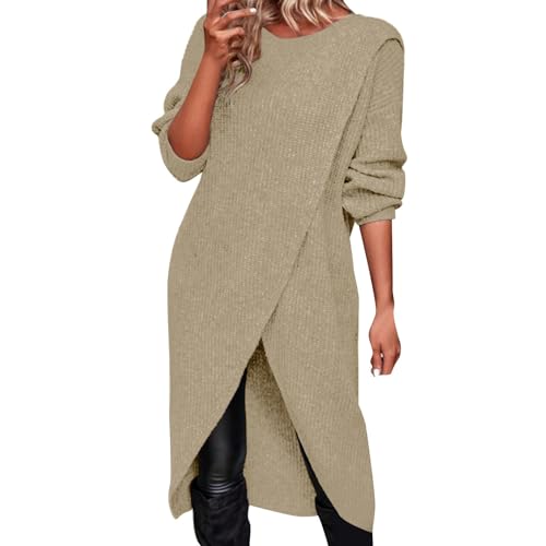 Briskorry Weihnachtskleid Damen Einfarbig Rundhals Strickkleider Elegant Warmes Lässiges Langarm Kleid Stretch Strickpullover Wickelkleid Langerrocker für Straßenfotografie, Strand, Party Briskorry Weihnachtskleid Damen Einfarbig Rundhals Strickkleider Elegant Warmes Lässiges Langarm Kleid Stretch Strickpullover Wickelkleid Langerrocker für Straßenfotografie, Strand, Party von Briskorry