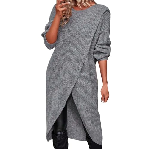 Briskorry Weihnachtskleid Damen Einfarbig Rundhals Strickkleider Elegant Warmes Lässiges Langarm Kleid Stretch Strickpullover Wickelkleid Langerrocker für Straßenfotografie, Strand, Party Briskorry Weihnachtskleid Damen Einfarbig Rundhals Strickkleider Elegant Warmes Lässiges Langarm Kleid Stretch Strickpullover Wickelkleid Langerrocker für Straßenfotografie, Strand, Party von Briskorry