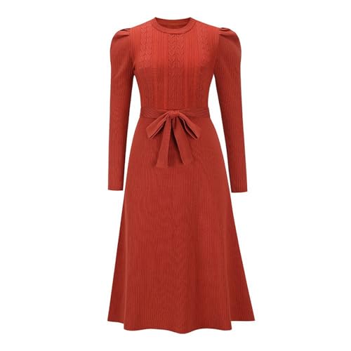 Briskorry Weißes Kleid Casual Hohe Elastizität Strick Kleider Langarm Pullover Kleid Winter Elegant Pulloverkleid Langarmkleid Für Straßenfotografie, Strand, Party von Briskorry