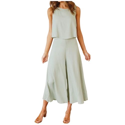 Damen Hosenanzug Sommer Ärmelloses Tank O Neck Top Kurze Taste Top Breite Bein Hosen Tasche Zwei Stück Damen 2 Teiler Set Elegant Hosenanzug Elegant Freizeitanzug Damen Hosenanzug Sommer Ärmelloses Tank O Neck Top Kurze Taste Top Breite Bein Hosen Tasche Zwei Stück Damen 2 Teiler Set Elegant Hosenanzug Elegant Freizeitanzug von Briskorry
