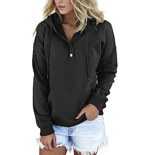 Hoodie Damen Oversize, Kapuzenpullover Damen Oversized, Hoodies Kapuzen Langen Ärmeln Kapuzenpullis Loose Casual Pullis Einfarbiges Klassisch Jacke Bequemer Training Damen-Oberteile Halloween von Briskorry