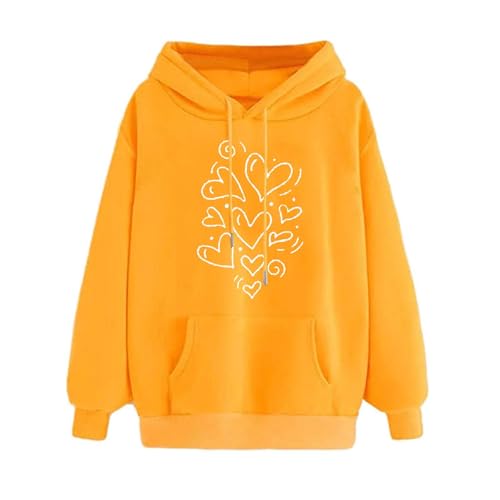 Hoodie Teenager Mädchen, Kapuzenpullover Damen Rosa, Hoody Langärmliges Kappe Kapuzenpulli Lockerer Beiläufig Pulli Mode Gedruckte Winterjacke College Bequemer Tops 2024 von Briskorry