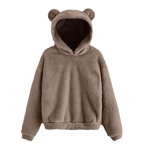 Hoodie Y2K Damen, Schwarzer Kapuzenpullover Damen, Hooded Langarm Kapuze Kapuzenpullis Entspannt Beiläufig Pulli Solide Basic Jacke Sport Bequemer Loungewear Herbst Winter von Briskorry