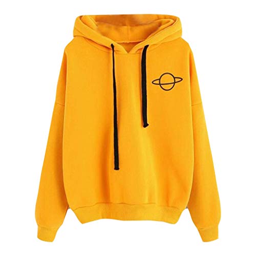 Hoodies Damen Oversized, Kapuzenpullover Damen Weiß, Hoody Langen Ärmeln Kapuzen Kapuzenhoodie Locker Beiläufig Sweatshirt Modische Druck Jacke Bequemer Fitness Tops 2024 von Briskorry