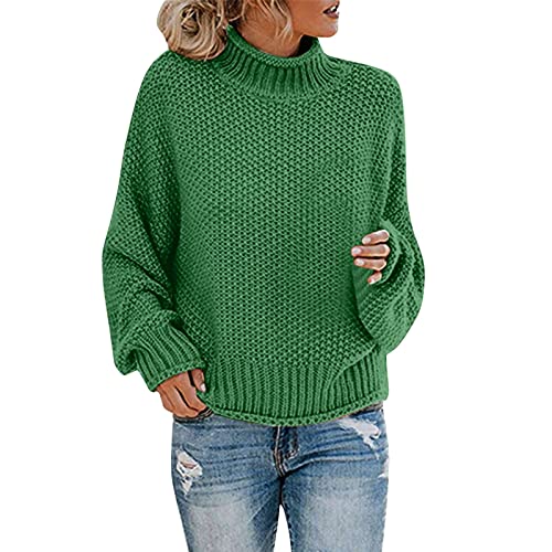 Kuscheliger Rollkragenpullover, Oversize Strickpullover Damen, Strickpulli Rollkragen Langärmelig Pullis Strick Fleecepullover Dicker Warm Langarmshirts Solide Basic Oberteile Kuschelig Freizeit von Briskorry