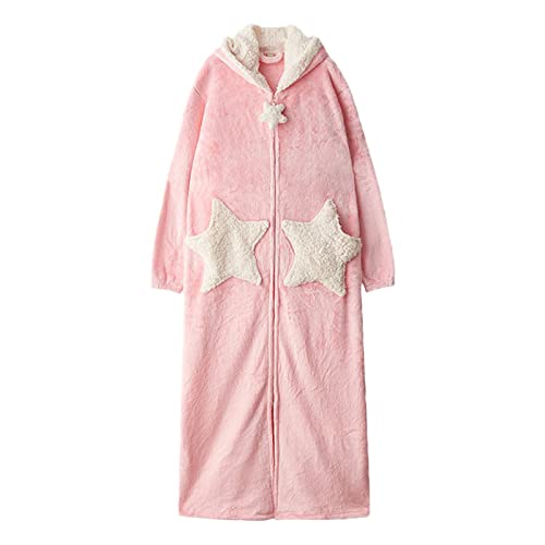 Morgenmantel Damen Lang Flauschig, Bademantel mit ReißVerschluss Und Kapuze Saunamantel Baumwolle Warm Hausanzug Paare Bademäntel Weicher Fleece Frotteemantel Kapuzenbademantel Morgenmantel Damen Lang Flauschig, Bademantel mit ReißVerschluss Und Kapuze Saunamantel Baumwolle Warm Hausanzug Paare Bademäntel Weicher Fleece Frotteemantel Kapuzenbademantel von Briskorry