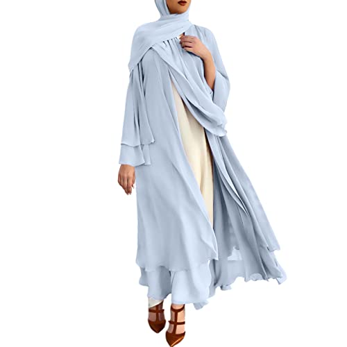 Muslimische Kleidung Frauen, Kaftan Damen Lang, Ramadan Lang Gebetskleid Langarm Muslim Kaftan Dubai Türkei Islamisches Set Islamische Langarm Kleid Naher Osten Abaya Dress Langarm Arabisch Robe von Briskorry