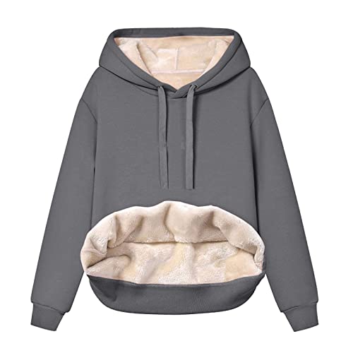 Oversize Hoodie Damen, Schwarzer Kapuzenpullover Damen, Hoodies Lange Ärmel Kappe Kapuzensweat Lounge Lockere Pullover Klassisch Solide Hooded Jacket Weich Outdoor Damen-Oberteile Teenager Mädchen von Briskorry