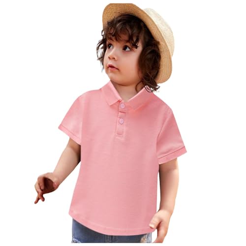 Poloshirt für Jungen, Kurzarm-Poloshirt Kühle Atmungsaktiv Polo T Shirts mit Knopfleiste Revers Active-Poloshirts Lässig Basic Schule T-Shirt Weich Fühlen Sommer Tops Solid Halloween Kostüm Kinder von Briskorry