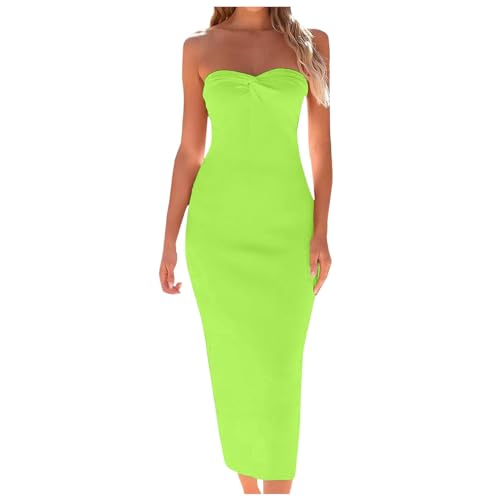 Sexy Kleid Damen Tube Strickkleider Sexy Ärmellos Figurbetont Wollkleid Knielang Winterkleid Elastisch Sweater Kleid Für Tanz Club Bar Party von Briskorry