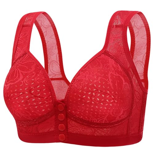 Softschalen Still-BH Soft Atmungsaktiver Bralette Große Brüste Umstands BH Basic Büstenhebe Zum Stillen Vorne Offener Knopf Vorne Verschluss Mutterschaft Bustier,42 von Briskorry