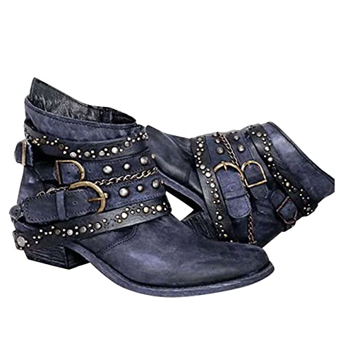 Stiefeletten Damen Biker Boots Combat Stiefel Vintage Biker Boots Retro Kurzschaft Westernstiefel Freizeit Chelsea Boots Vintage Knöchelstiefel Cowboy Stiefel mit Blockabsatz Stiefeletten Damen Biker Boots Combat Stiefel Vintage Biker Boots Retro Kurzschaft Westernstiefel Freizeit Chelsea Boots Vintage Knöchelstiefel Cowboy Stiefel mit Blockabsatz von Briskorry