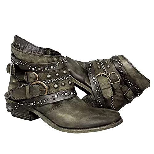 Stiefeletten Damen Biker Boots Combat Stiefel Vintage Biker Boots Retro Kurzschaft Westernstiefel Freizeit Chelsea Boots Vintage Knöchelstiefel Cowboy Stiefel mit Blockabsatz Stiefeletten Damen Biker Boots Combat Stiefel Vintage Biker Boots Retro Kurzschaft Westernstiefel Freizeit Chelsea Boots Vintage Knöchelstiefel Cowboy Stiefel mit Blockabsatz von Briskorry