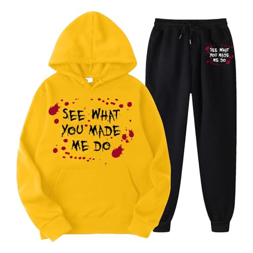 Tracksuit Baggy Y2K, Hooded und Sporthose, Kapuzenpullover Set Horror mit Blutigem Bedrucktes Laufenanzug Kapuzen 2 Teilige Sweatsuit Lässiges Lockere Loungewear Halloween Modern Sport Set Jogger von Briskorry