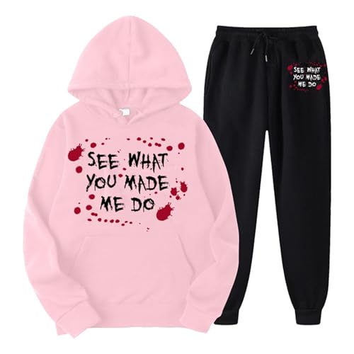 Tracksuit Baggy Y2K, Hooded und Sporthose, Kapuzenpullover Set Horror mit Blutigem Bedrucktes Laufenanzug Kapuzen 2 Teilige Sweatsuit Lässiges Lockere Loungewear Halloween Modern Sport Set Jogger von Briskorry