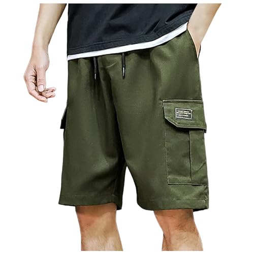 Turnhose Herren Kurz, Kordelzug Atmungsaktiv Sommer Sportshorts Sporthose Baumwolle Taschen Regular Fit Bermuda Shorts Trainingsshorts Locker Kurze Männer Sport Shorts Laufshorts von Briskorry