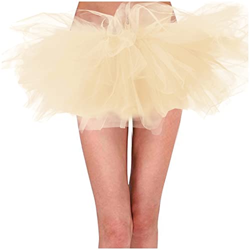 Tutu Damen Rock Klassisch 3 Lagig Ballkleid Teen Dance Dress Up Kurz Tüllrock Elastische Balletttanz Tanzkleidung Paillette Petticoats Ballet Party von Briskorry