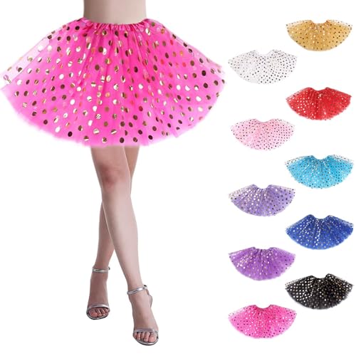 Tutu Schwarz Röcke Blase Kostüm Weihnachten Retro Minirock Paillette Tüll Rock Regenbogen Petticoat Tanzkleid Faschingskostüme von Briskorry