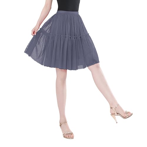 Tutu Schwarz Tüll 50er Vintage Kostüm Dirndl Hohe Taille Tanzkleidung Kurz Petticoat Ballkleid Retro Rock Minirock Abendkleid von Briskorry