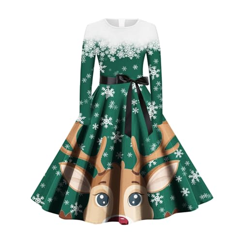 Weihnachtsbekleidung Damen, Weihnachten Partykleid Sexy Langarm Cocktailkleider Rockabilly 1950er Abendkleider A Line Swing Christmas Kleider Lustig Weihnachtlich Bedruckt Festliches Kleid Women von Briskorry