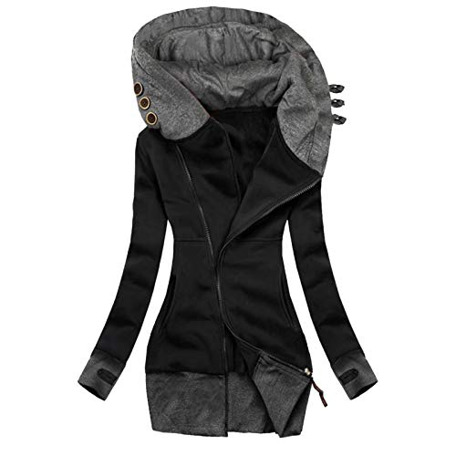 Y2K Hoodie Damen, Kapuzenpullover mit Reißverschluss, Hoodies Kapuze Langärmelig Kapuzen-Sweatshirt Casual Locker Pullis Farbblock Mode Zip-Jacke Komfort Sport Damen-Oberteile Teenager Mädchen von Briskorry