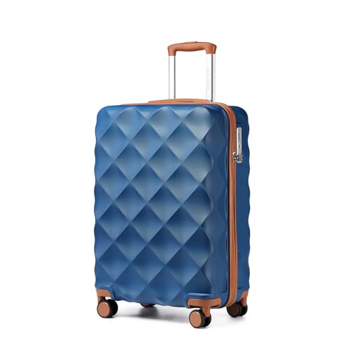 British Traveller Hartschalenkoffer Handgepäck Koffer 54 * 36.5 * 21.5cm Reisekoffer Handgepäck Koffer Trolleys ABS+PC mit TSA-Schloss Rollkoffer Suitcase Blau von British Traveller