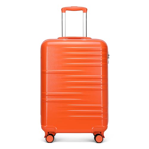 British Traveller Reisekoffer Hartschalenkoffer ABS+PC Koffer Trolleys 54 * 36.5 * 21.5cm Neu Orange von British Traveller