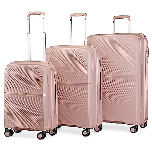 British traveller Hartschale Koffer Trolley PP Handgepäck Reisekoffer mit 4 Spinnerräder Rollkoffer TSA-Schloß Teleskopgriff Suitcase 20" 24" 28" von British traveller