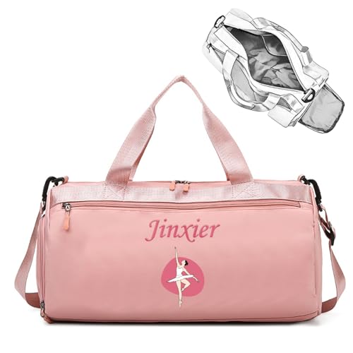 Personalisierte Reisetasche mit Namen und Logo, Sporttasche für Yoga und Tanz, wasserdichte Wochenendtasche für Damen und Herren, mit Schuh- und Nasswäschefach Personalisierte Reisetasche mit Namen und Logo, Sporttasche für Yoga und Tanz, wasserdichte Wochenendtasche für Damen und Herren, mit Schuh- und Nasswäschefach von Brocade Creek