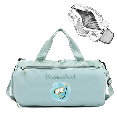 Personalisierte Reisetasche mit Namen und Logo, Sporttasche für Yoga und Tanz, wasserdichte Wochenendtasche für Damen und Herren, mit Schuh- und Nasswäschefach Personalisierte Reisetasche mit Namen und Logo, Sporttasche für Yoga und Tanz, wasserdichte Wochenendtasche für Damen und Herren, mit Schuh- und Nasswäschefach von Brocade Creek