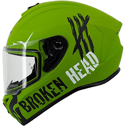 Broken Head Adrenalin Therapy 4X - Sportlicher Integralhelm - Motorrad-Helm - Military-Grün Matt - Größe XS (53-54 cm) von Broken Head