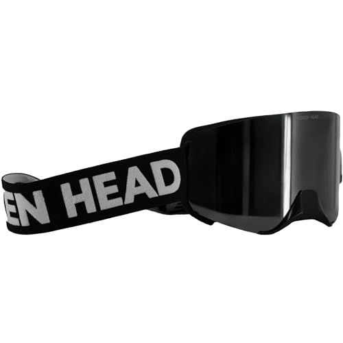 Broken Head Motocross Brille Struggler - MX Brille - Supermoto Goggle Mit Magnetischem Glas (Schwarz-Weiß, Schwarz) von Broken Head