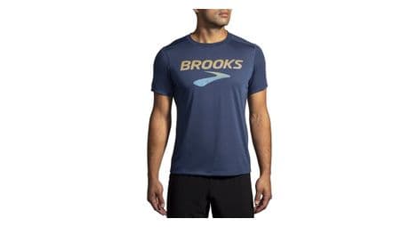 brooks distance 3 0 kurzarm trikot blau herren von Brooks Running